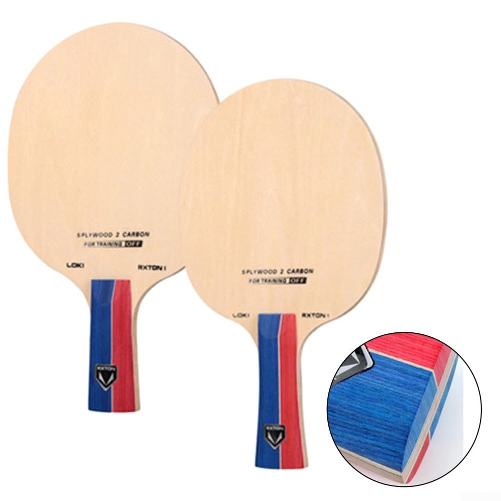 Lama aerodinamica della racchetta da ping pong che combina proprietà leggere di legno a 5 strati con due carboni