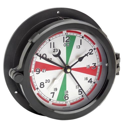 Chelsea Clock Radio Room Clock, 6 Red, White & Green Dial, 7 3/4” Dia. X 3 Depth
