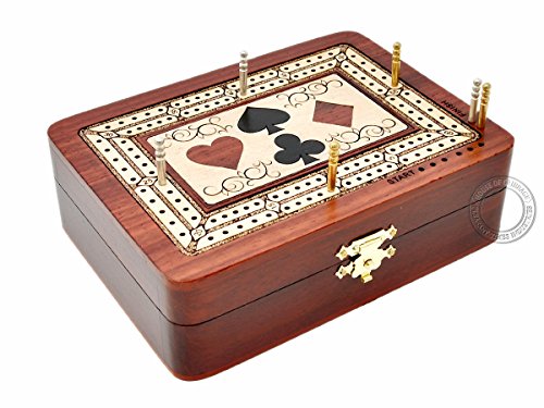 Casa de Cribbage - tablero de madera con caja y 2 vías miniatura 2