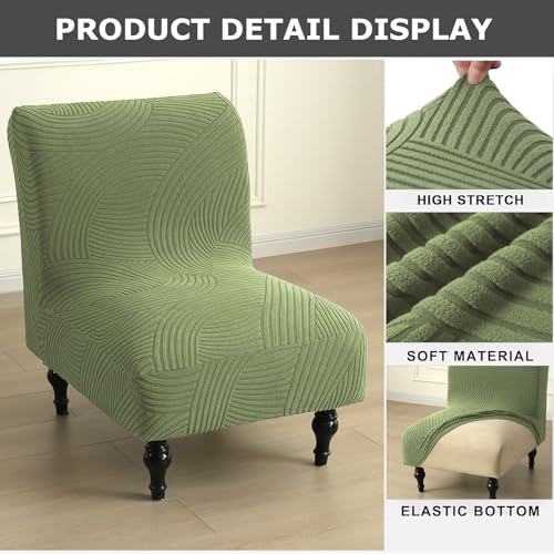 Image of Eco-Ancheng Armless Chair Slipcover Removable Armless Accent Chairs Covers Washable Armless Slipper Chair Slipcover Printed Armless Chair Furniture Protector Covers for Living Dining Room Hotel,22