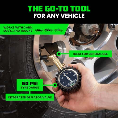 Rhino-USA-Heavy-Duty-Tyre-Pressure-Gauge-0-60-PSI-Certified-ANSI-B401-Accurate-Large-Glow-Dial-360-Swivel-Head-Solid-Brass-Hardware-Car-Tyre-Pressure-Gauge-for-Any-Car-Truck-Motorbike-RV