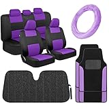 BDK PolyPro Purple Car Seat Covers for Women Gift Set Bundle - Universal Fit Seat Covers for Cars...