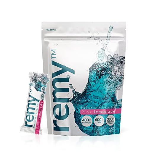 Remy - Hydration + Liver Aid - 15 Electrolyte Powder Packets – Hangover Relief – DHM, Milk Thistle, White Willow Bark, Vitamin B - for Better Mornings