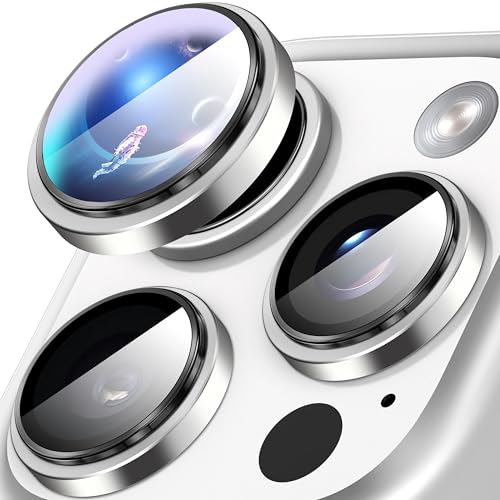 Protections Objectif IPhone 16/16 Plus Lot De 2 - Verre Trempé 9H, Design Paillettes, Aluminium, Résistant Aux Rayures
