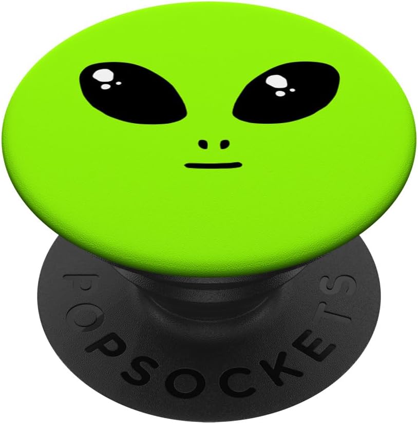 Green Alien Face (Head) - Lime Neon Green PopSockets PopWallet for MagSafe