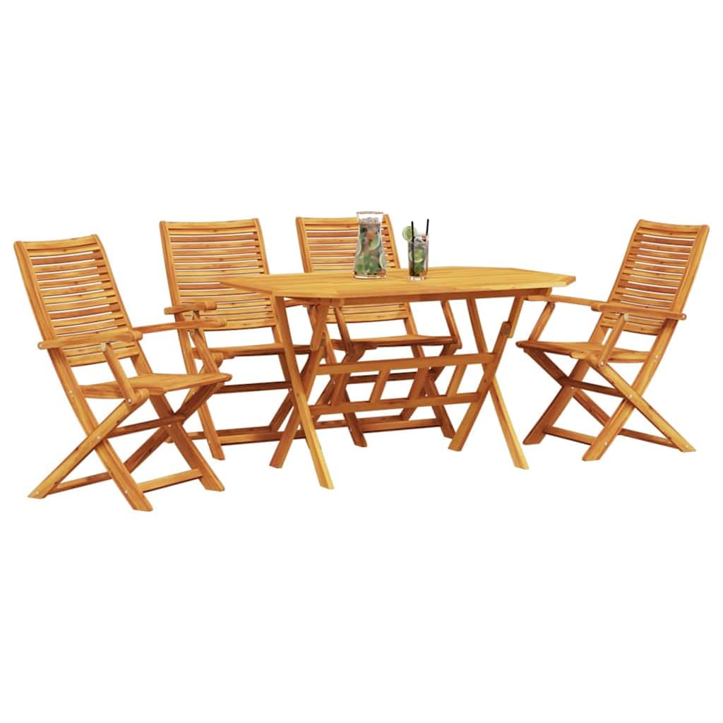 Ensemble jardin acacia vidaXL 5 pcs table chaises marron