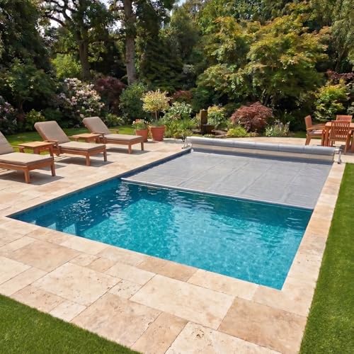 EDENEA - Bâche à Bulles Solaire Piscine 7 x 3,5 m - Epaisseur 500 Microns Premium - Bordée 4 Côtés - Technologie Alvéolaire Chauffante Anti Algues -...