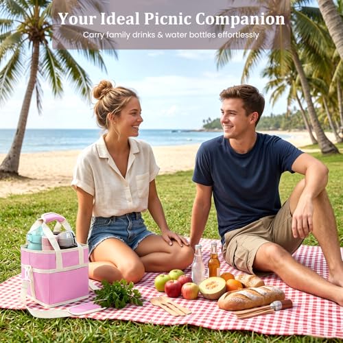 YFGBCX 4 Compartment Drink Carrier Bag Insulated Tumbler Caddy with Handle and Shoulder St - image 5