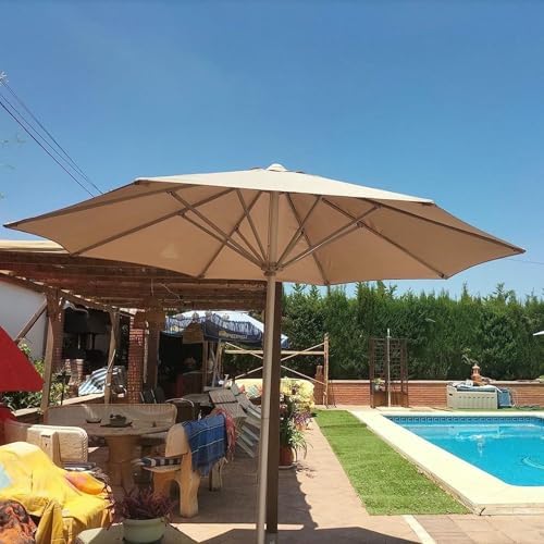 Patio Umbrella Replacement Canopy Square Cantilever Top Cover Outdoor,Replacement Parasol Canopy Cover Waterproof UV30+ Fabric 6/8 Arms Fits 200/270/300CM Standard & Cantilever Umbrellas Dur