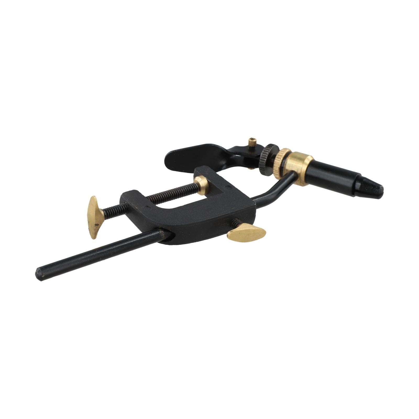 Tornillo de banco para atar moscas con 4 herramientas, aparejo de pesca con mosca de metal, ajustable, montaje de abrazadera de hasta 35 mm, ganchos de mandíbula puntiaguda de hasta 1,6 mm