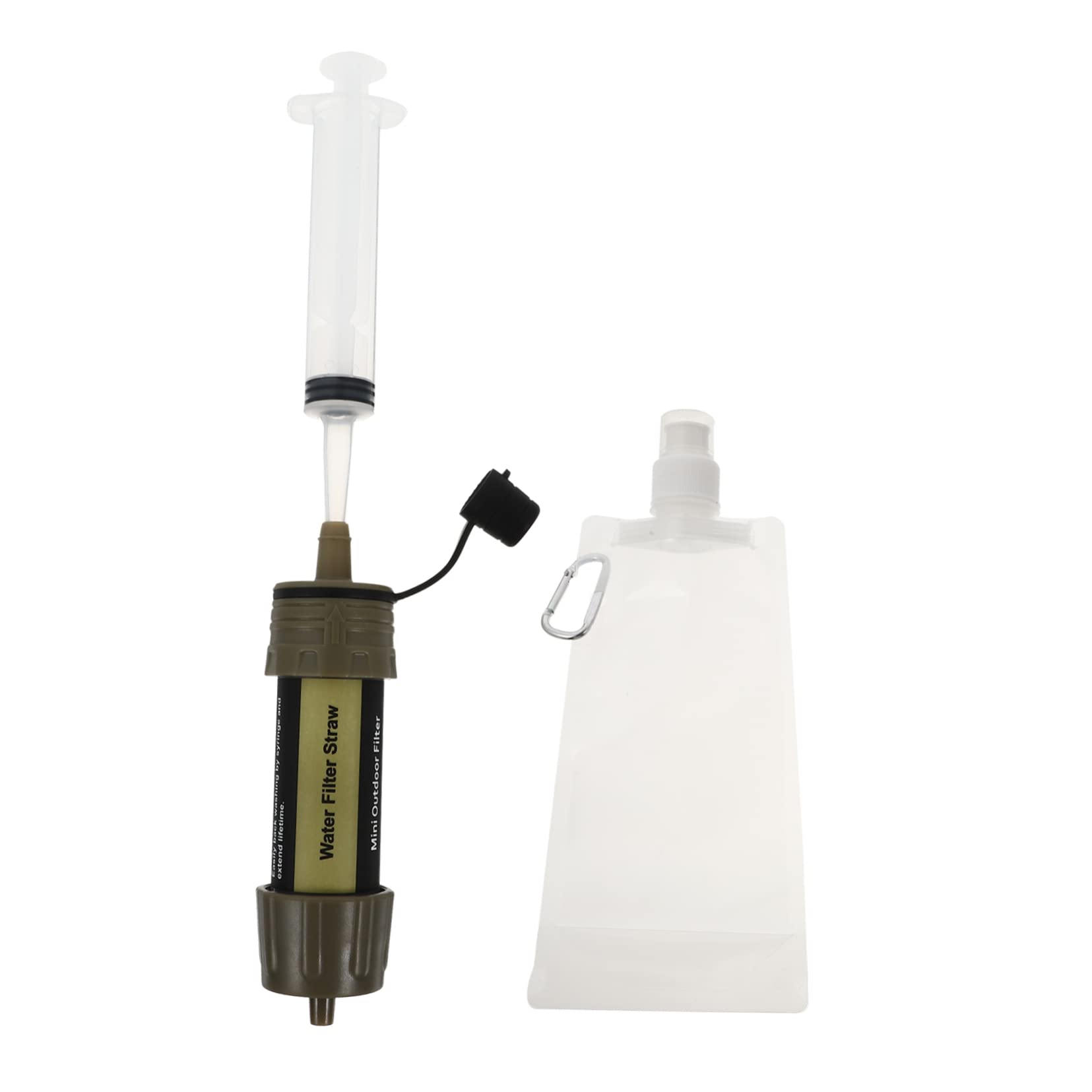 Sosoport 2stücke Mini Wasserfilter Tragbarer Wasserreiniger Für Outdoor-aktivitäten Entfernt Schädlicher Stoffe Für Notfälle Und Reisen Aus Hochwertigem Material Militärgrün