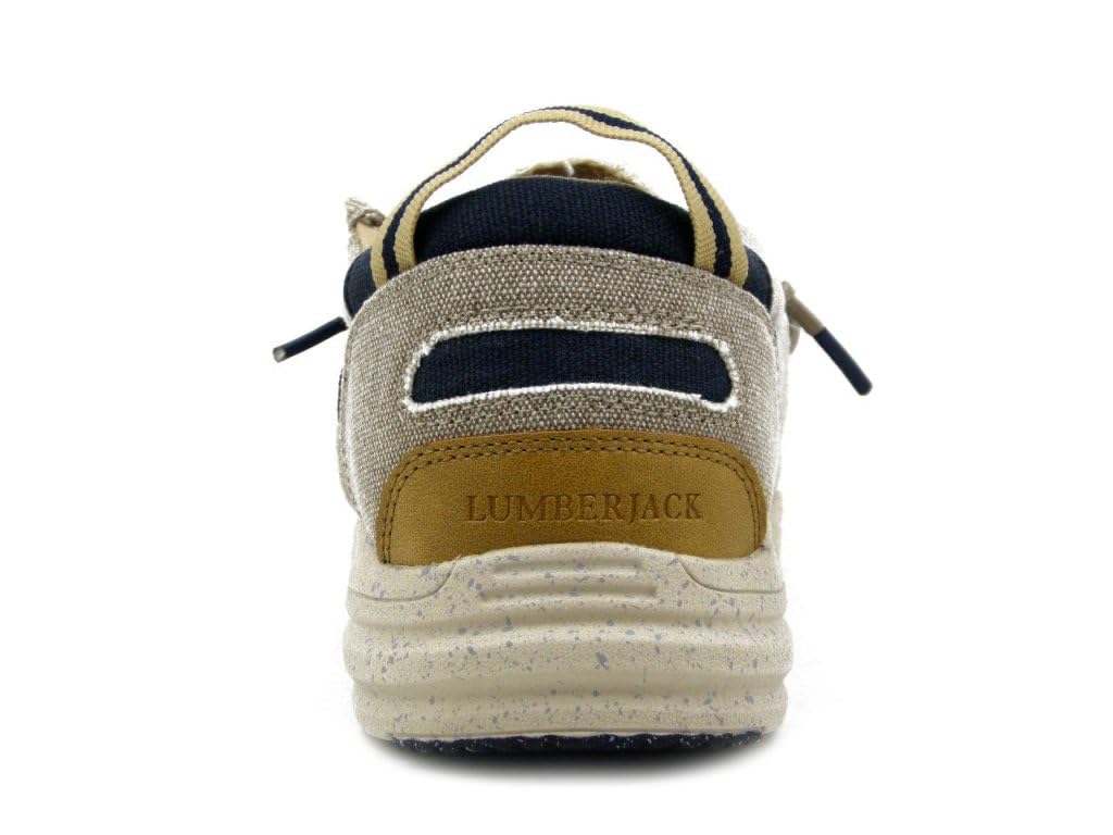 Lumberjack Mocassini Slipon Estivi Uomo in Tessuto Beige, Plantare Estraibile, 8997