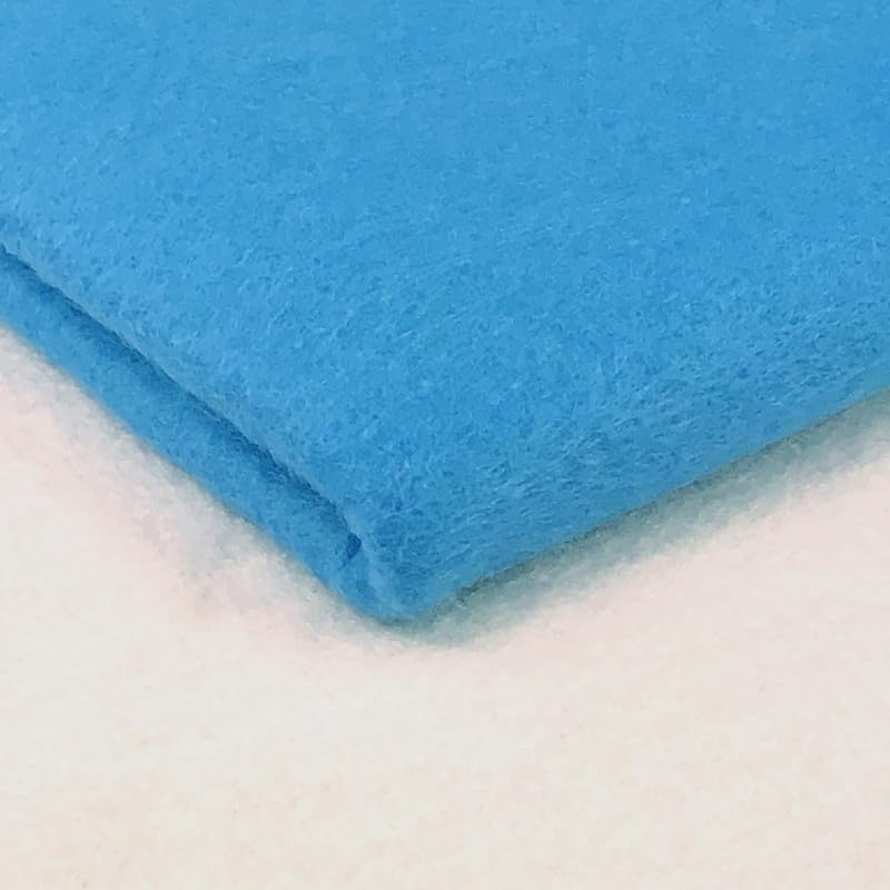 Acrylic Felt Fabric by the Metre - 60" (150cm) Extra Wide, 1mm Thick - Continuous Length Soft Crafting for Sewing, Applique, Decorations & Upholstery - Discount Fabrics LTD(Kingfisher,10)