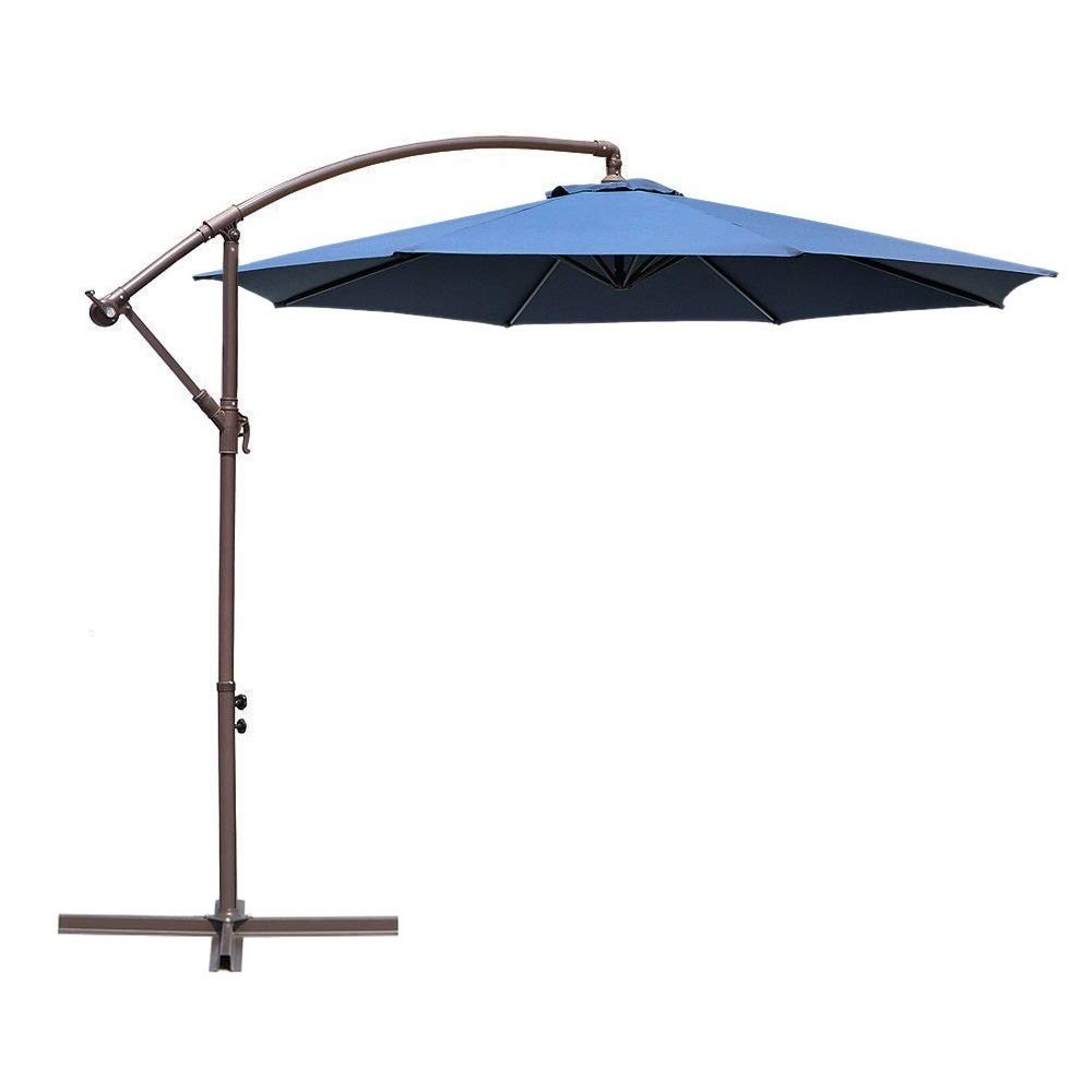 buy bamboo patio umbrella SUNNYARD 10FT Umbrella, UPF50+ Outdoor Table Umbrella, Blue Simply Shade 9-Foot Amelia The bamboo pole has sakk gear Color:Matte Stone Pearl (MTSTPE)