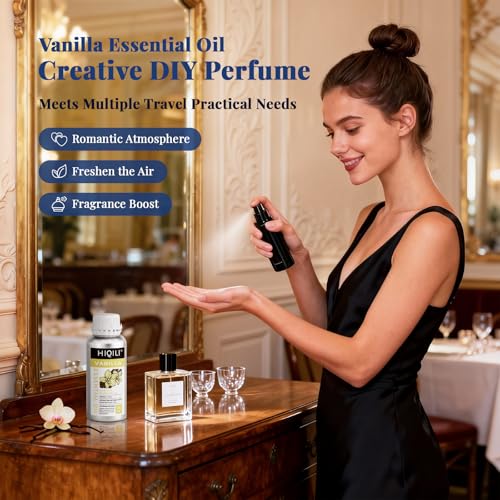 Image of HIQILI 16 Ounces Vanilla Essential Oil, Strong Fragrance for Body Lotion, Candle Making, Soap, Aromatherapy -16 Fl Oz