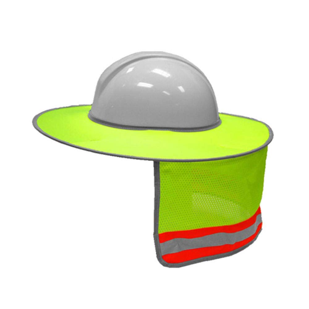 Sonnenschutz für Schutzhelm Hochsichtbarer, reflektierender Sonnenschutz-Nackenschutz mit Vollkrempe-GELB