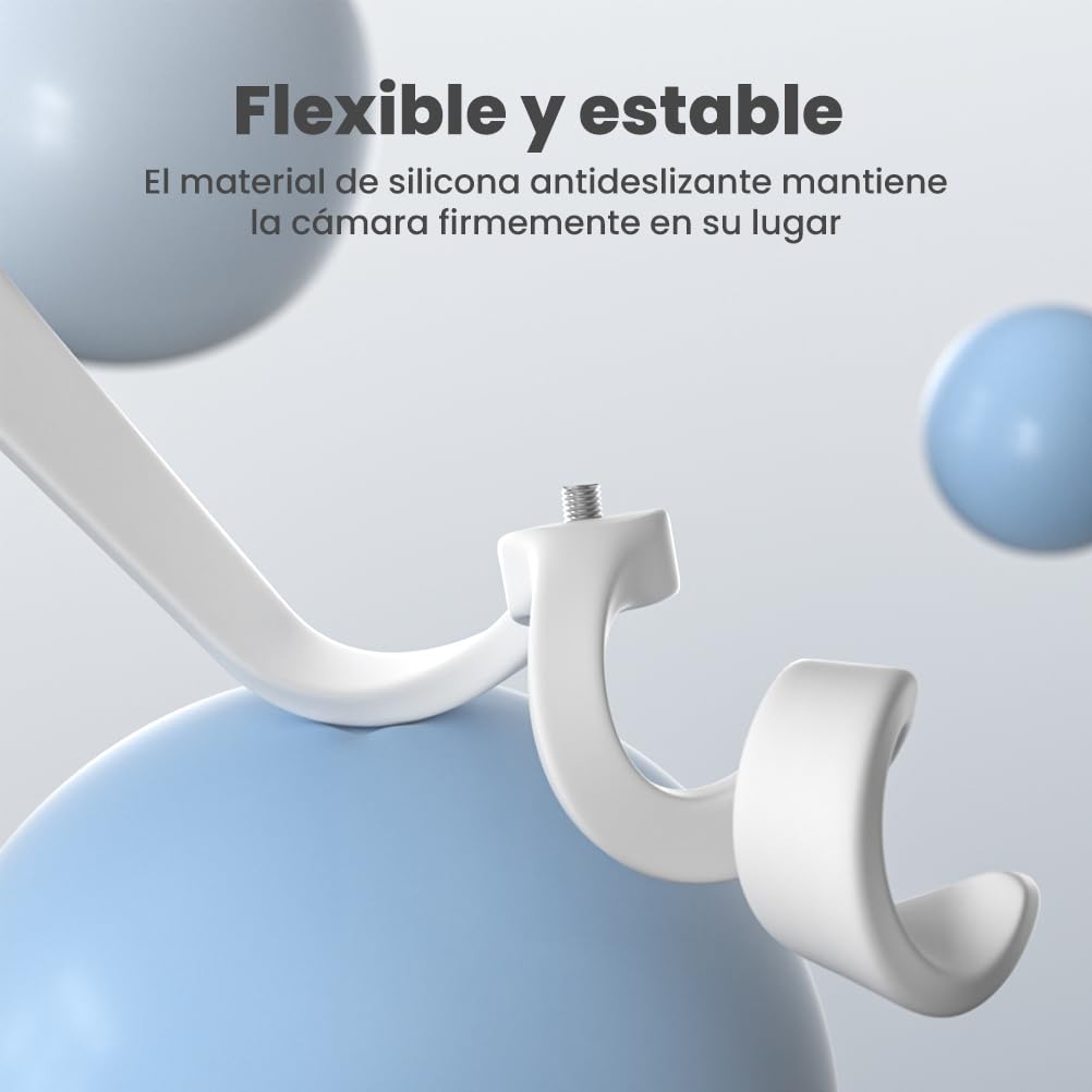 GHB Soporte Camara Vigilancia Bebe Soporte Vigilabebes con Tornillo 1/4 Soporte para Cámara Flexible y Ajustable para Habitación de Niños, Compatible con La Mayoría de Vigilabebés