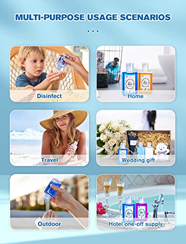 2oz Empty Hand Sanitizer Travel Size Bottles 50pcs, Plastic Mini Clear Refillable Flip-Top for Hand Sanitizer Shampoo Baby Shower Containers4