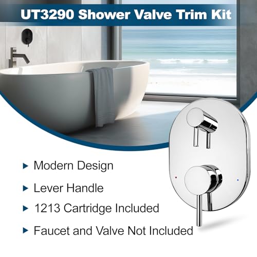 Kit de recambio para válvula de ducha UT3290 compatible con Moen Align M-CORE 3-Series, para grifo de ducha de 2 manijas, incluye cartucho 1213, requiere válvula (Cromo) miniatura 4