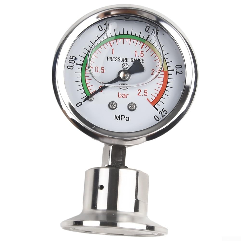 Manometro a membrana 0-0,25 MPa per manometro a membrana in acciaio inox | Gamma 0-0,25 MPa, membrana 316L, resistente all'usura, resistente alla corrosione, alta precisione