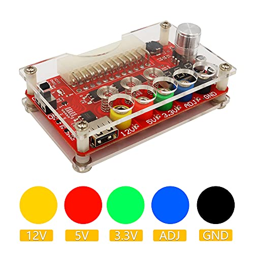 Nuova versione ATX Power Supply Breakout Board e kit di cassa in acrilico con manopola di tensione regolabile ADJ, protezione di ripristino - Alimentatore - Immagine 1