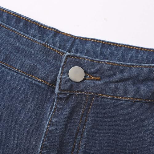 Pantalones vaqueros transpirables para mujer con tiro alto elástico que no aprieta 5