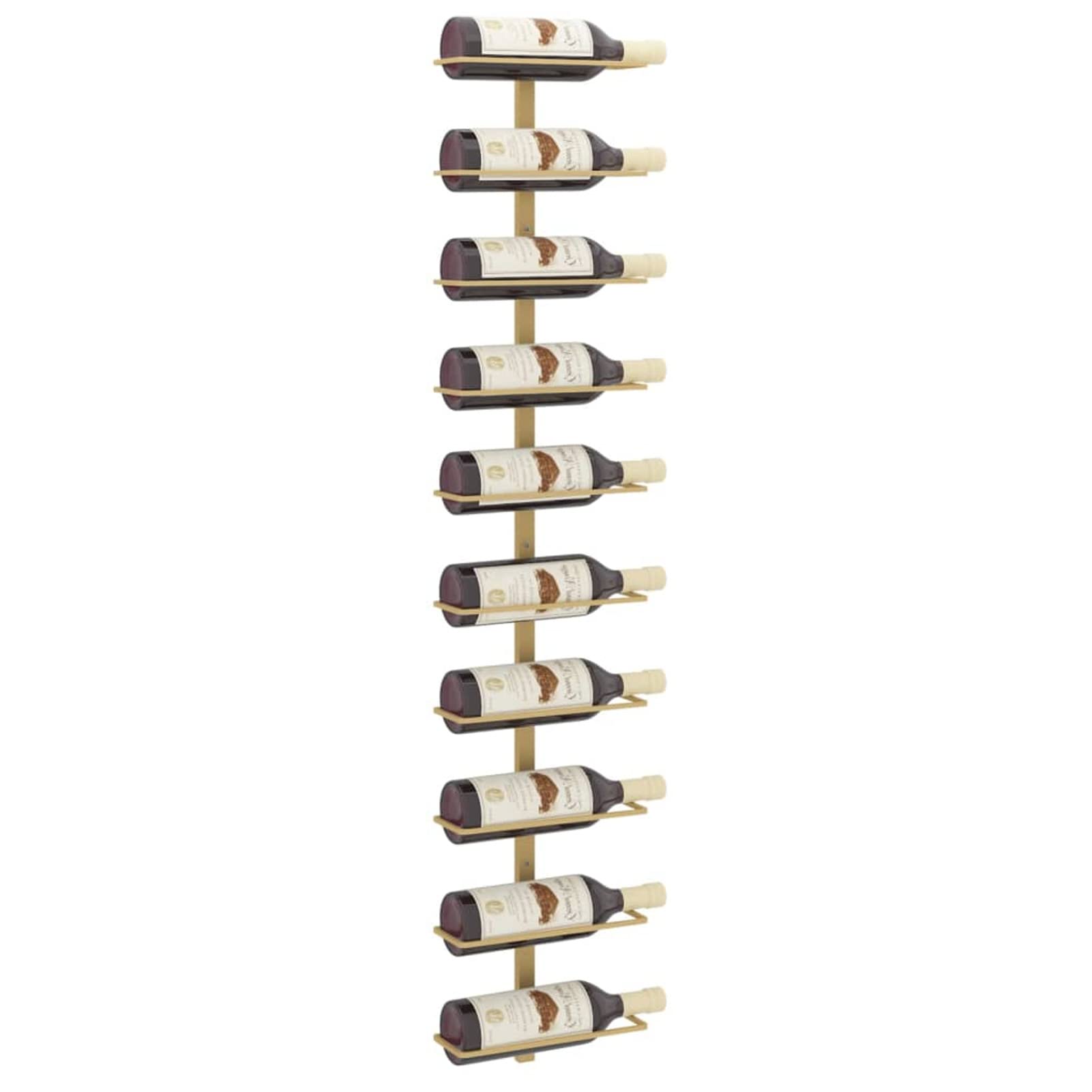 Gecheer Botellero para Vino de Pared metálico, diseño Original y Elegante Botellero de Pared para 10 Botellas de Metal Dorado