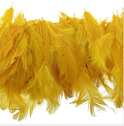 Natural Dyed Yellow Multi-Purpose Craft Feathers (Approximately 80pc) for Dream Catcher Artificial Jewelry Making Art & Craftworks s DIY Hobby Crafts Kids Projectworks Scrapbooking