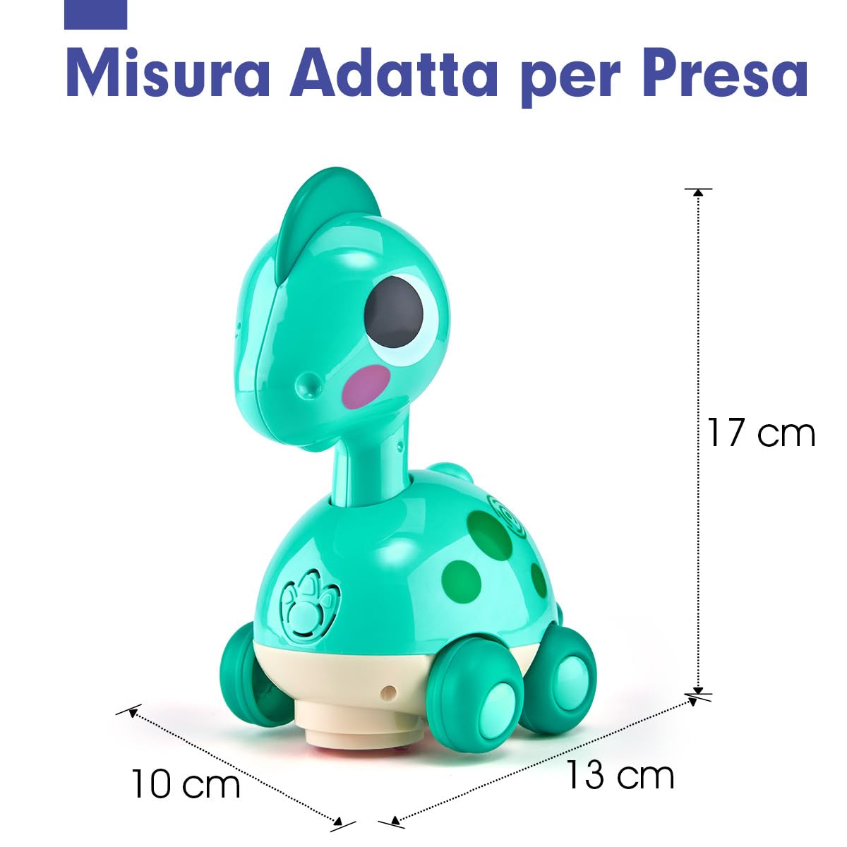 CubicFun Giochi Bambini 1 Anno Dinosauro Interattivo - Giocattolo Gattonare con Musica e Luci, Dino Sonoro per Neonato 12 18 Mesi, Regalo Bambino 1 2 Anni Compleanno