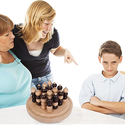 Image of GOTHINK Portable 3D Wooden Four in a Row Board Games for Adults & Kids- 4 in a Row Game Set with Birch Chess for Family Night Games Birthday & Holiday Party Toy Gifts - Challenge Your Mind