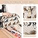 Hrzdove Horseses Beige Makeup Bag Travel Toiletry Bag Makeup Case Box Cute Skincare Organizer Small Cosmetic Bag Pouch Make Up Bags for Adults Women Purse Men Toiletries Sports Trip