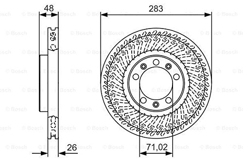 Dischi Freno Anteriori Bosch 283mm - Ventilati, Spessore 26mm, Per Peugeot 308 II E Altri Modelli