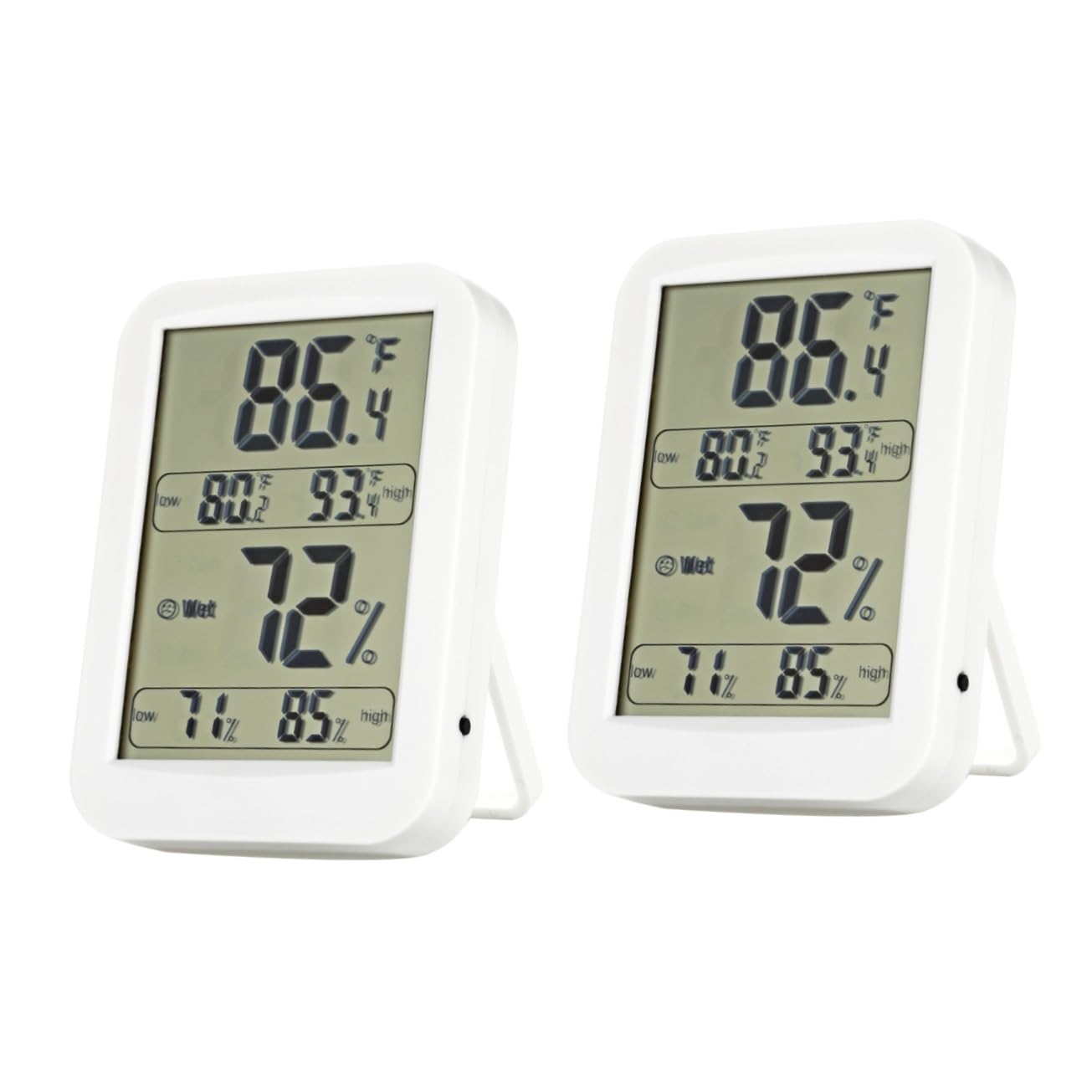 Angoily 2piezas Higrómetro Digital Lcd De y Medidor Interior Registros Máximos y Pantalla Grande y De Usar Para y