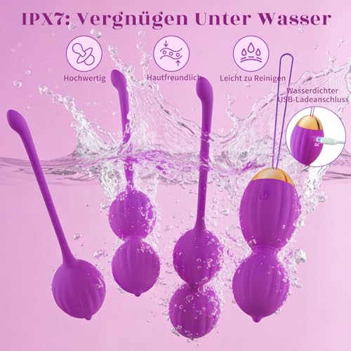 FIDECH Liebeskugeln Sexspielzeug, Vibrator für Sie, Beckenboden Trainer Damen mit 12 Vibrationsmodi, Vibro Ei mit Fernbedienung, Beckenbodentrainer für Blasenkontrolle und Vaginalmuskulatur, Lila