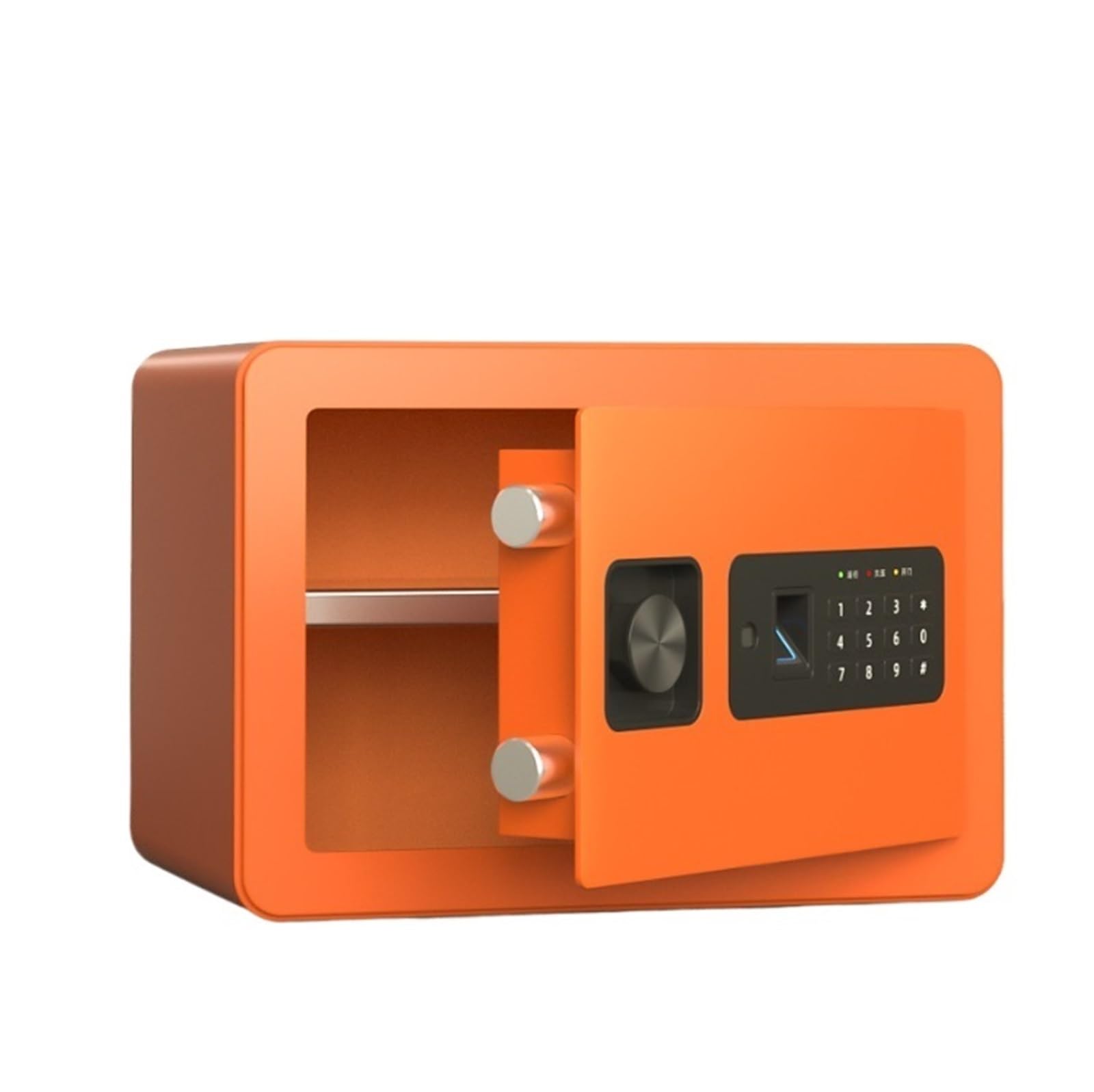 Caja fuerte oculta pequeña con huella dactilar for el hogar, sistema de alarma con teclado Digital for documentos de joyería en efectivo(Oranje)