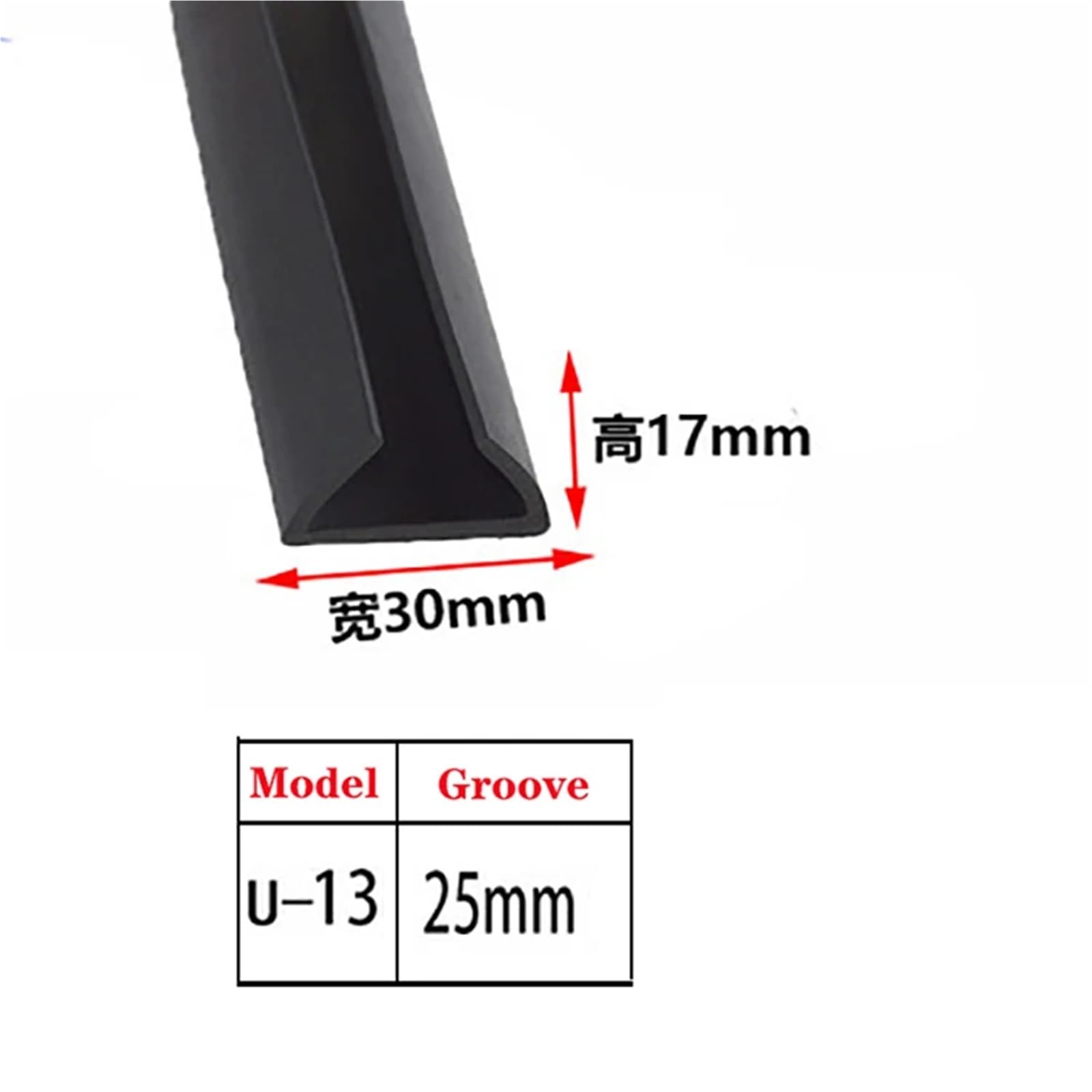 Junta de sellado para mampara de baño en forma de Tira de sellado de goma con borde de canal en U, multicolor, 1-4M(U-19,1Meter)