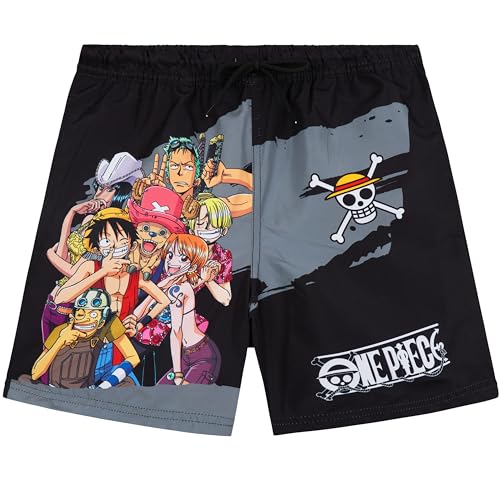 One Piece Maillot de Bain Garcon 7-14 Ans, Bermuda Short de Bain Ceinture Elastique Doublure Intérieure, UPF 50+, Ete Idee Cadeau (11-12 Ans, Multi One Piece)