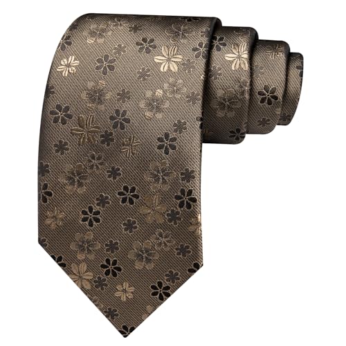 Image of Barry.Wang Men Tie Set Floral Paisley Silk Necktie Pocket Square Cufflinks Formal Wedding Party Business