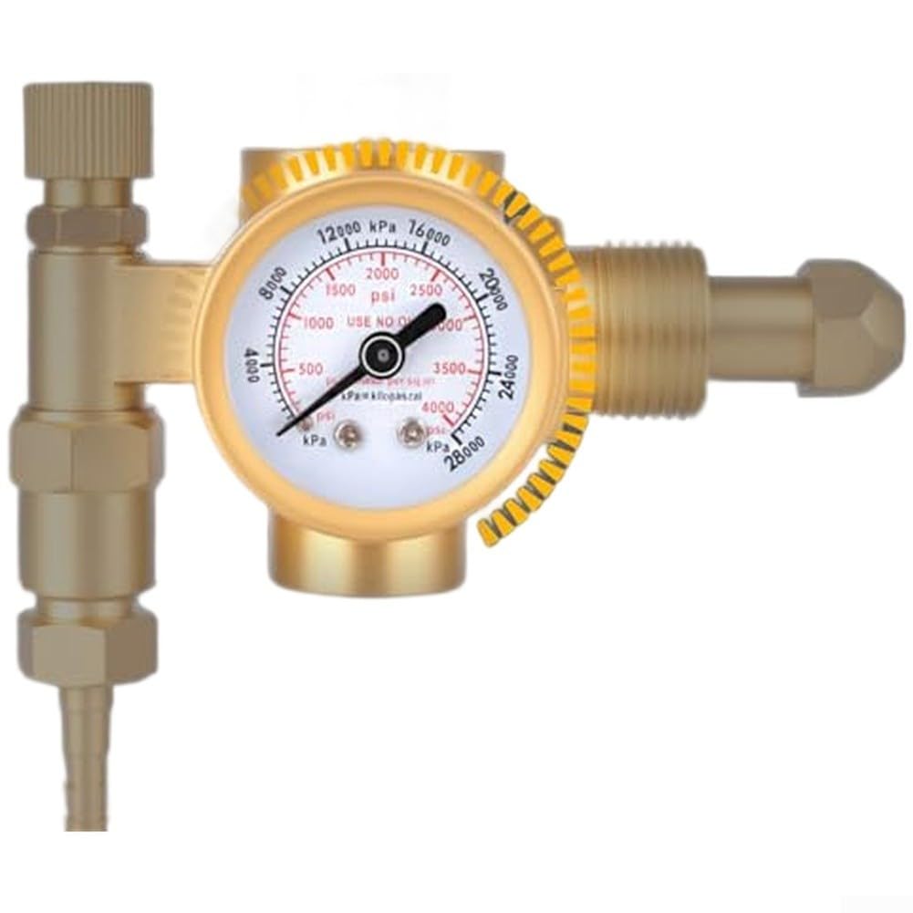 Regolatore interamente in rame 0-4000 PSI misuratore di portata del gas con ingresso CGA-580 per saldatrice TIG e MIG riduttore di pressione in ottone (esterno G5/8)