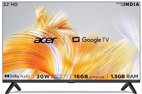 Acer 80 cm (32 inches) Advanced I Series HD Ready Smart LED Google TV AR32GR2841HDFL (Black)