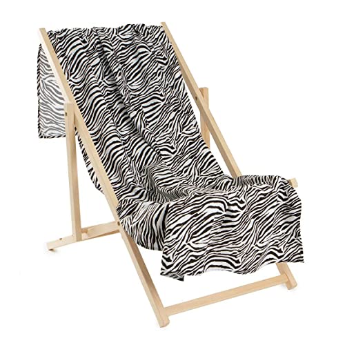 Caritex Telo Mare Piscina Zebrato in Microfibra con Borsetta 90x170 cm K041