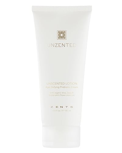 Zents Loción probiótica que desafía la edad (fragancia Unzented) Crema antienvejecimiento para cuerpo y manos con manteca de karité orgánica y ácido