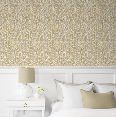 Image of Tommy Bahama - Peel and Stick Designer Wallpaper, Premium Batik Wallpaper for Bedroom, Powder Room, Kitchen, Self Adhesive, Vinyl, 30.75 Sq Ft Coverage (Bondi Batik Collection, Harvest)