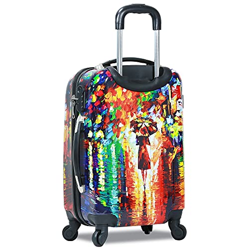 Dejuno Parisian Nights Hardside 3-PC Spinner Luggage Set, Multicolor, [III] 20x13x9,25x15x10,29x17.5x113