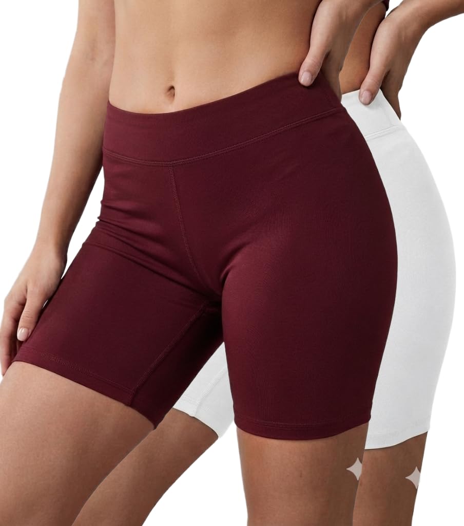 eha Women Gym Shorts for Women – Workout Running Sports Shorts, High Waist Activewear Shorts, Yoga Fitness Shorts, Quick Dry Stretchable Gym Wear Short, Ladies Shorts-Pack of 2-picture-3