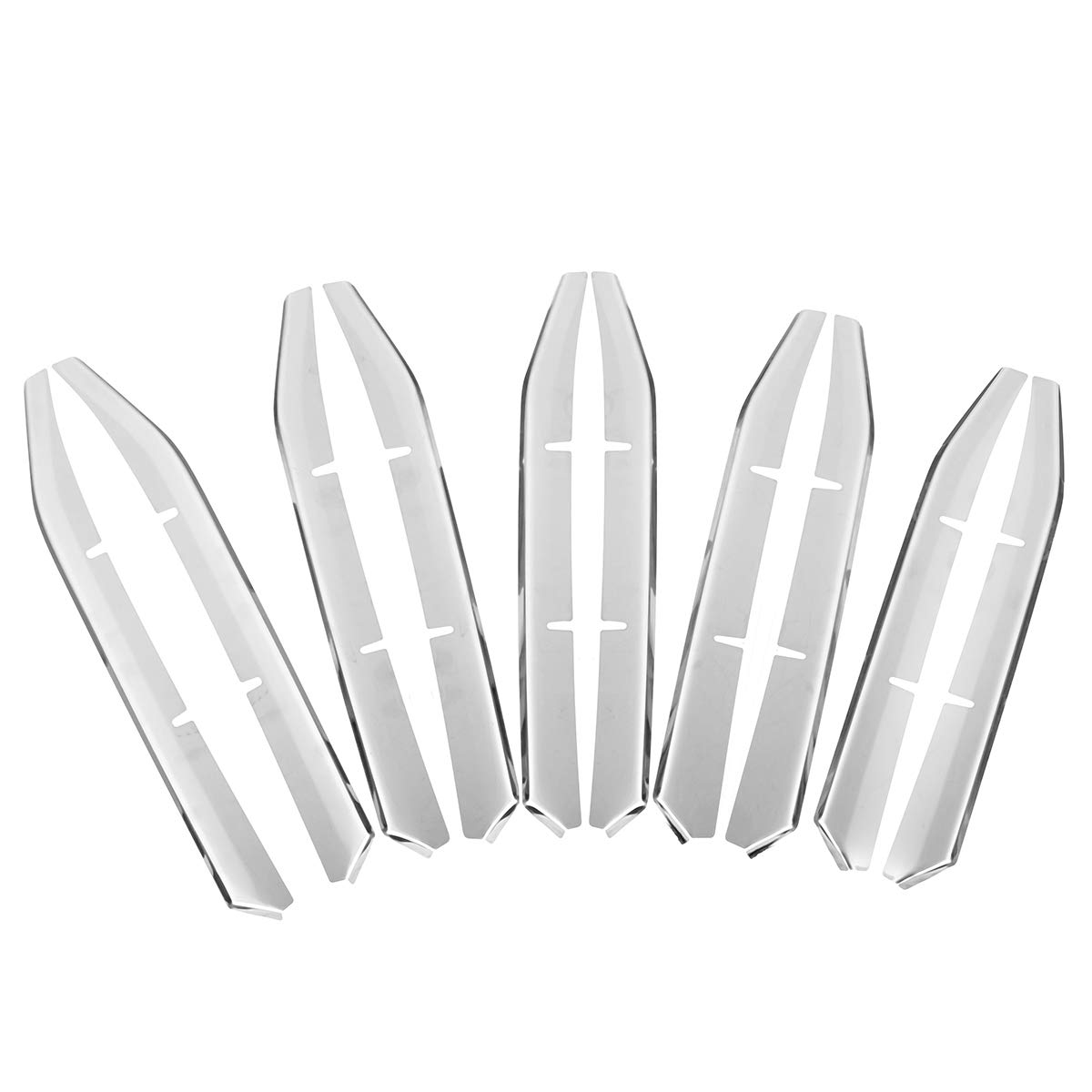 Accessoires Auto styling roestvrijstalen stalen voorste bovenkant grille grill cover protector trim fit peugeot 3008 GT 2016-2020 5008 GT 2017-2020 (Color Name : Lower trim 10pcs