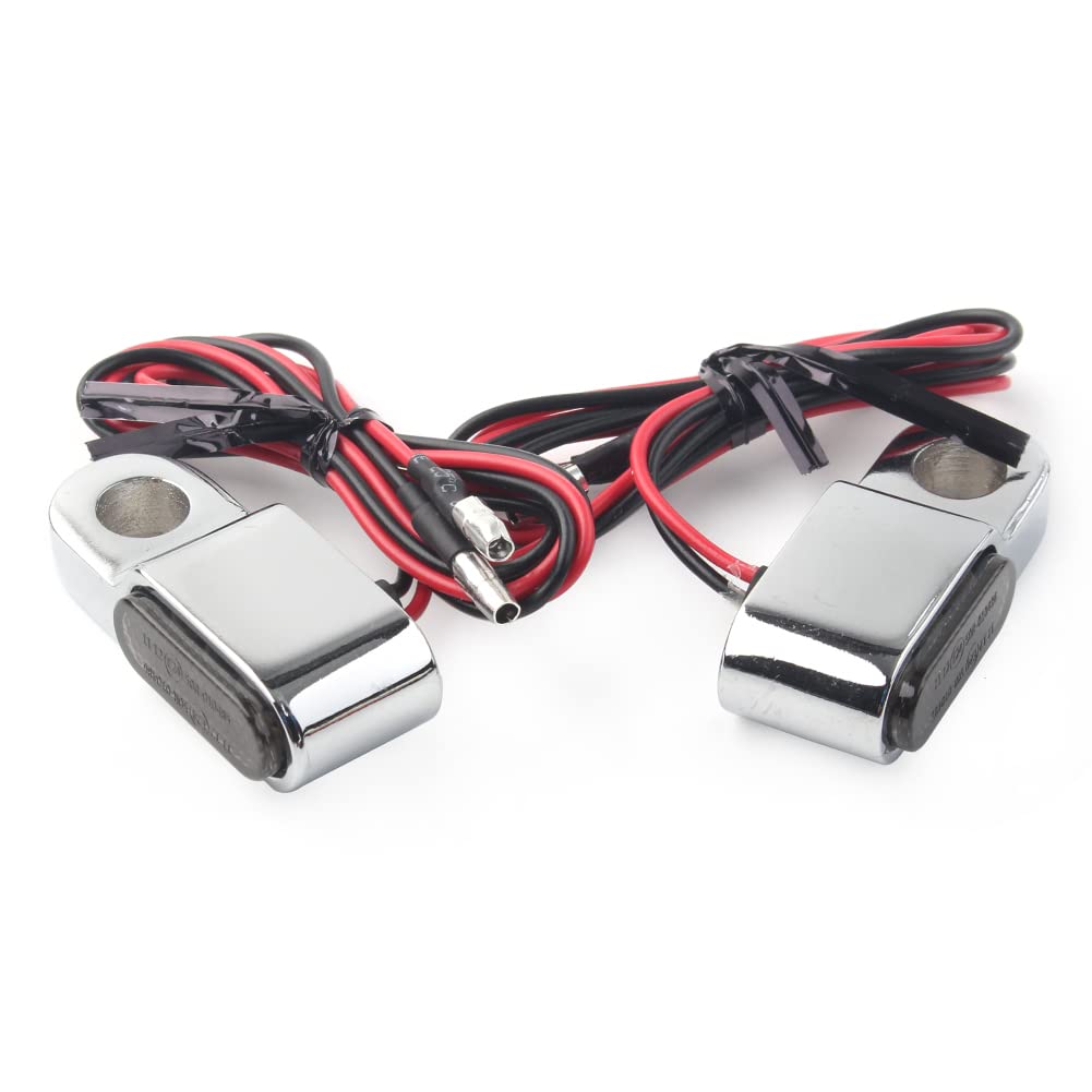 Cnfang4 LED Motorcycle Turn Signals Lights Blinker Indicator For Motorcycle with 12V Battery Silver