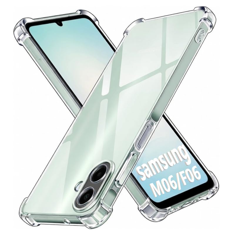Image of Lustree Back Cover Transparent Case Compatible with Samsung Galaxy M06 | Clear + TPU Case with 4 Corner Air Cushion Protection & Camera Protection | Slim& Stylus Cover
