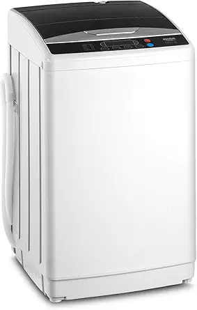 ROVSUN 25LBS Portable Washing Machine, Full-Automatic Electric Laundry Machine with Stainless Steel Drum, 110V Compact Washer, Washer and Spin Dryer Combo with Drain Pump for Dorm, Home