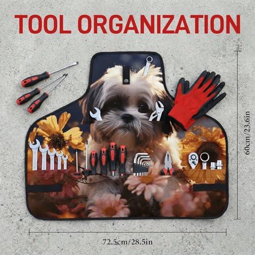 Delantal de trabajo con 8 bolsillos ajustable cruzado unisex miniatura 2